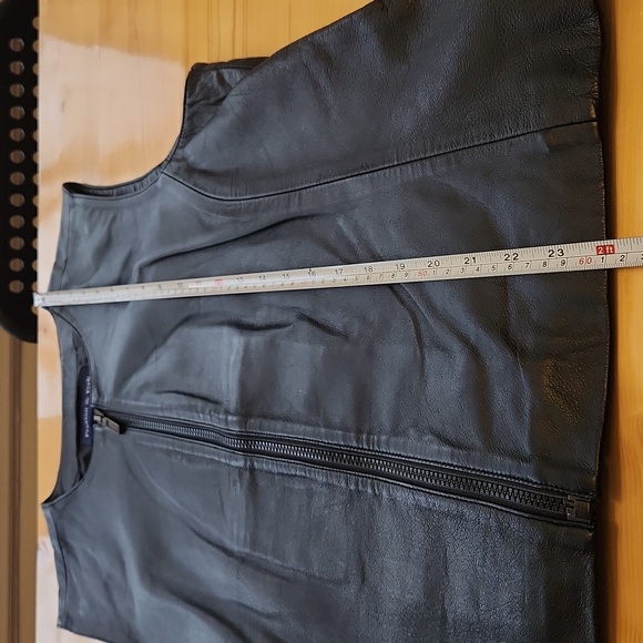 Preston & York Leather Vest Zip Up Women's 14 VTG Y2K Biker Grung - Picture 14 of 14